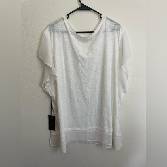 DG2 White Sheer Ruffle Top - Picture 9 of 10
